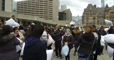 Pillow fight Stock Footage 74062756
