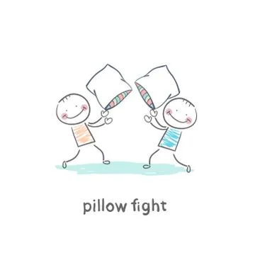 Pillow fights Stock Illustration