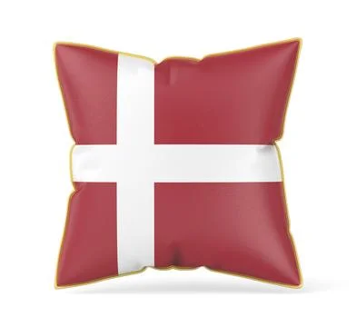 Pillow with the flag of Denmark Stock Illustration