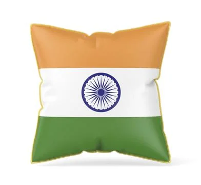 Pillow with the flag of India Stock Illustration