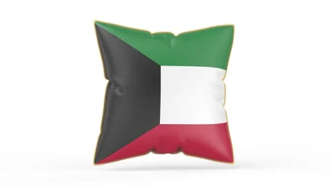 Pillow with the flag of Kuwait Stock Footage 340545481