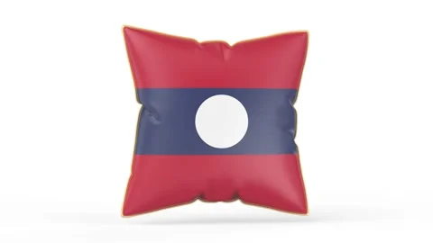 Pillow with the flag of Laos Stock Footage 341518605