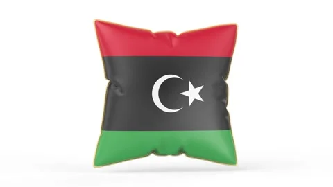 Pillow with the flag of Libya Stock Footage 342018767