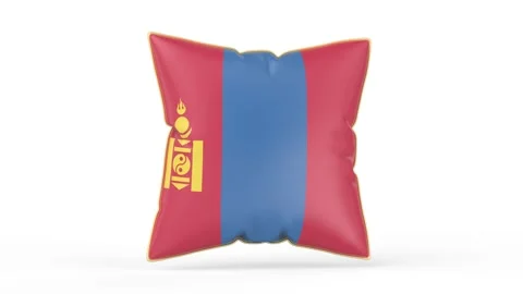 Pillow with the flag of Mongolia Stock Footage 341518602