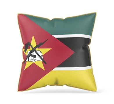 Pillow with the flag of Mozambique Illustration