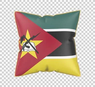 Pillow with the flag of Mozambique Illustration