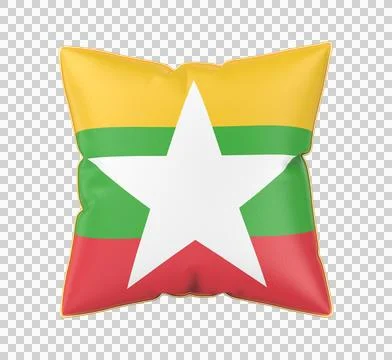 Pillow with the flag of Myanmar Illustration