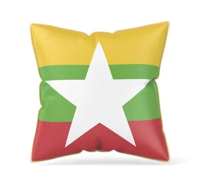 Pillow with the flag of Myanmar Illustration