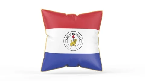 Pillow with the flag of Paraguay Stock Footage 342155260
