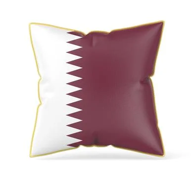 Pillow with the flag of Qatar Stock Illustration