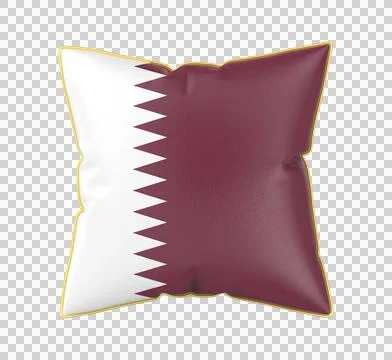 Pillow with the flag of Qatar Stock Illustration
