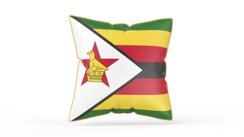 Pillow with the flag of Zimbabwe Stock Footage 340965409