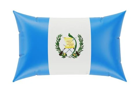 Pillow with Guatemalan flag. 3D rendering Stock Illustration