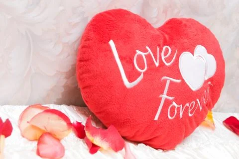 Pillow as a heart Stock Photos