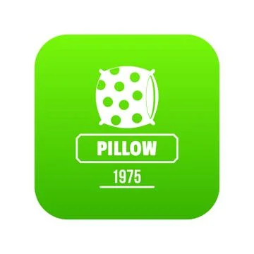 Pillow icon green vector Stock Illustration