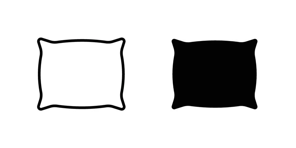 Pillow icon vector concepts, line and silhouette style Stock Illustration