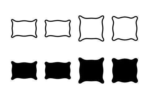 Pillow icon vector illustration. Pillow sign and symbol. Comfortable fluffy.. Stock Illustration