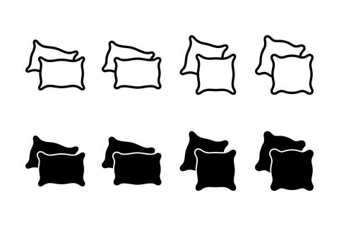 Pillow icon vector illustration. Pillow sign and symbol. Comfortable fluffy.. Stock Illustration