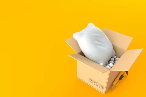 Pillow inside package Stock Illustration