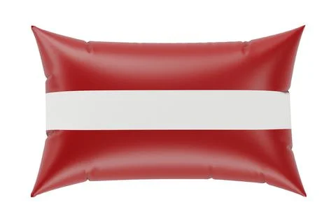 Pillow with Latvian flag. 3D rendering Stock Illustration