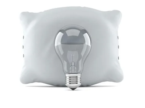 Pillow with light bulb Stock Illustration