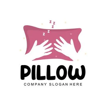 Pillow Logo, Bed Design, Dream And Sleeping Template Icon Vector Stock Illustration