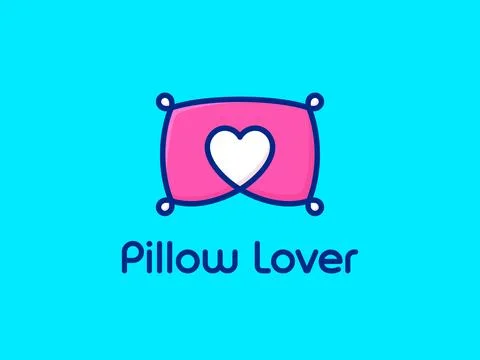 Pillow Lover creative vector logo concept Stock Illustration
