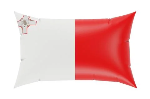 Pillow with Maltese flag. 3D rendering Stock Illustration