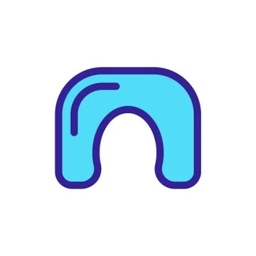 Pillow for the neck icon vector. Isolated contour symbol illustration Иллюстрация