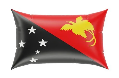 Pillow with Papuan flag. 3D rendering Stock Illustration