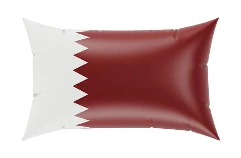 Pillow with Qatari flag. 3D rendering Pillow with Qatari flag. 3D renderin... Stock Photos