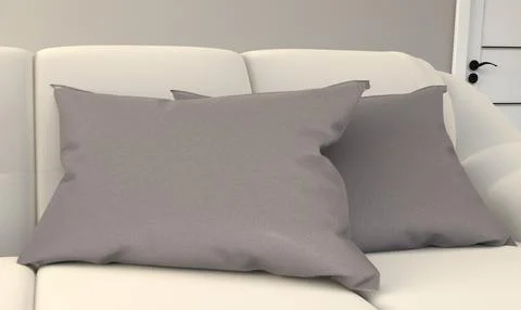 Pillow on Sofa. 3D rendering Stock-Illustration