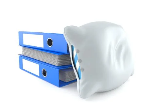 Pillow with stack of ring binders Stock Illustration