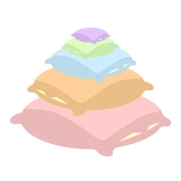 Pillow Stack set. Bed linen in white background Stock Illustration