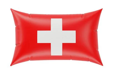 Pillow with Swiss flag. 3D rendering Pillow with Swiss flag, 3D rendering ... Stock Photos