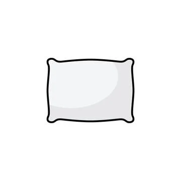 Pillow Thin Line Icon – Sleeping Head Symbol Isolated Stock Illustration