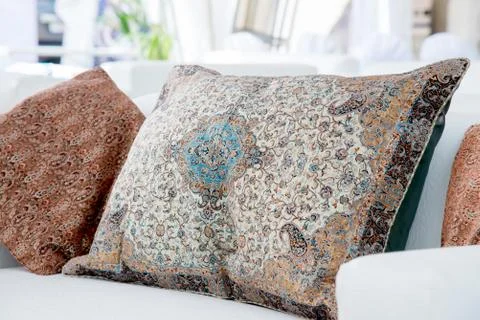 Pillows with a Arabic pattern Stock Photos