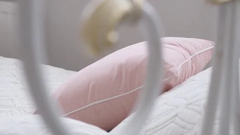 Pillows on the Bed in the Bedroom Stock Footage 72388040