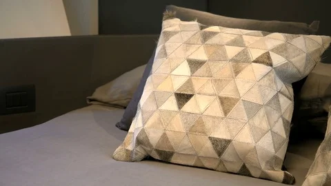 Pillows on the bed in a boat Stock Footage 74180901