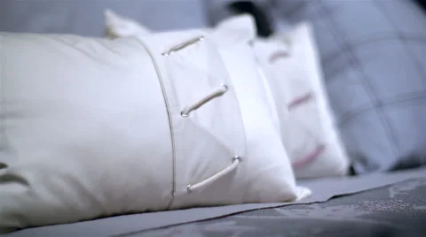 Pillows on a bed Stock Footage 62588233