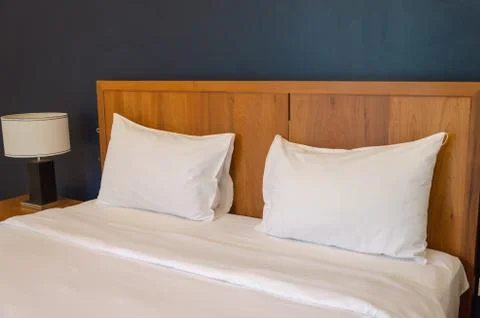 Pillows on bed Foto stock