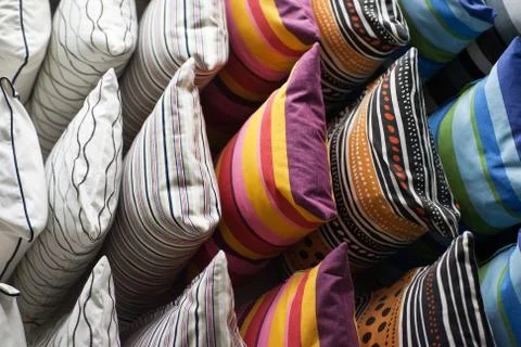 Pillows, bedding Stock Photos