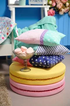 Pillows from a children's bed Foto stock