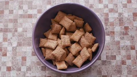 Pillows with chocolate and milk Stock Footage 105185953