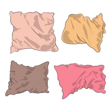 Pillows colored, vector Stock-Illustration