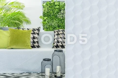 Pillows on the couch Stock Photos
