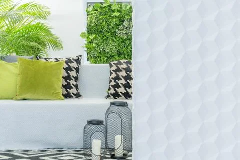 Pillows on the couch Stock-Fotos