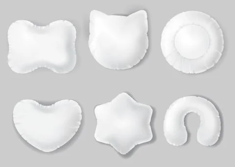 Pillows different shapes set isolated on white Stock-Illustration