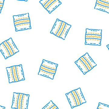 Pillows making vector seamless pattern 스톡 일러스트