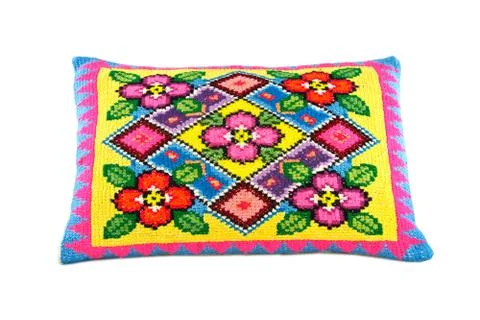 Pillows with a pattern Stock Photos